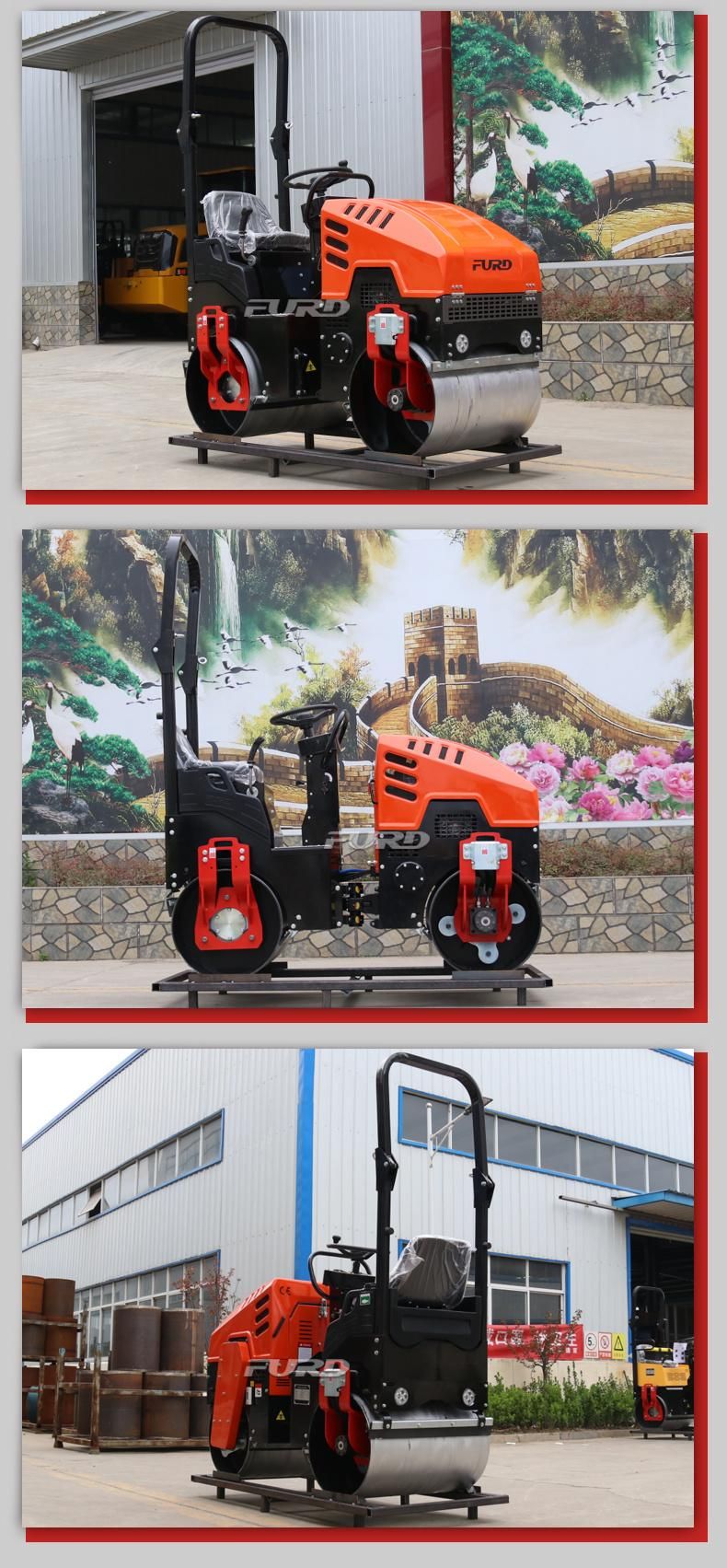 1 Ton Double Drum Asphalt Compact Road Roller in Low Price