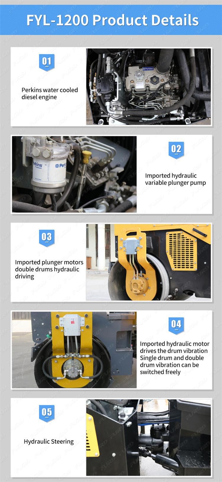 High Configuration 3 Ton Road Roller Compactor Combinated Tyres Vibratory Road Roller