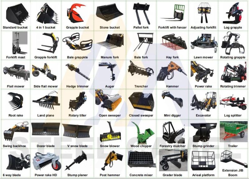 Gardening Tools Skid Steer Land Side Swing Arm Mower Loaders