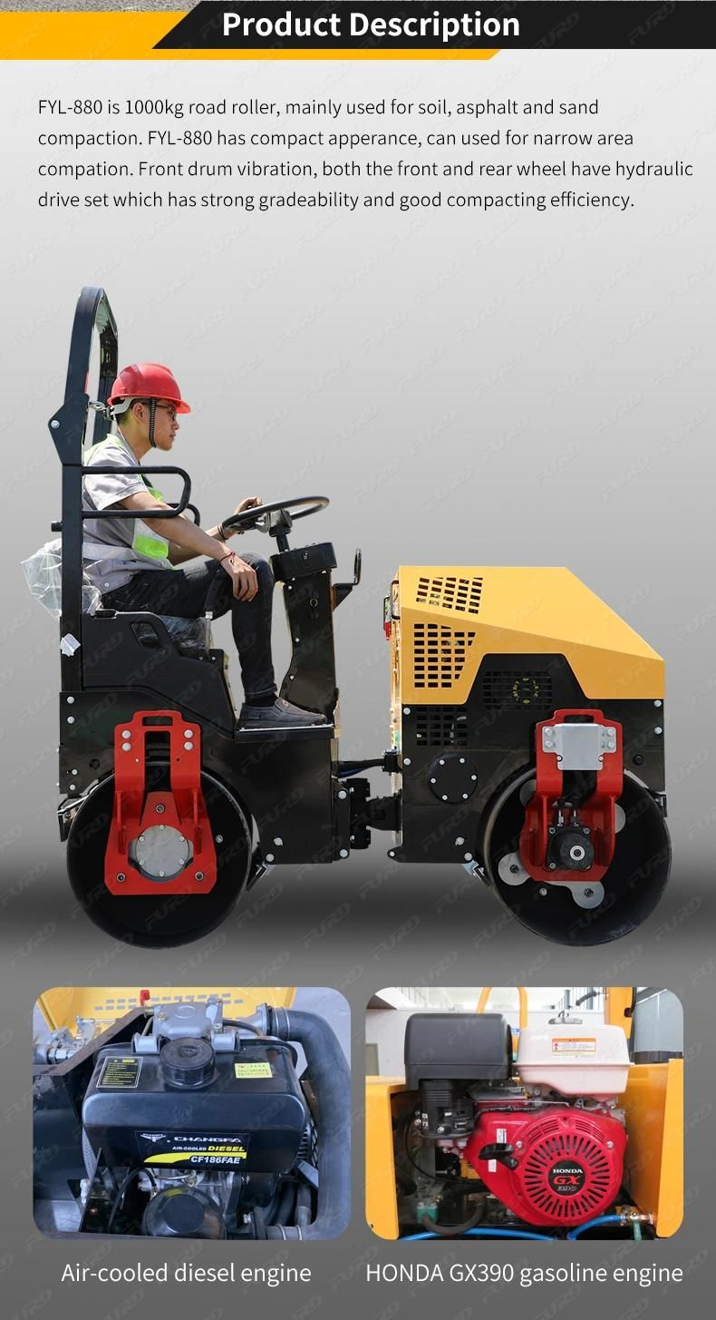 Global Road Roller Market Hot Selling 1 Ton Vibratory Tandem Roller