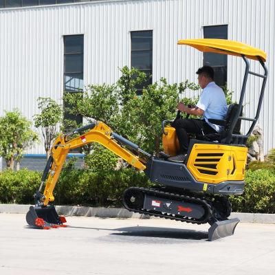 Excavators 1 Ton Hydraulic Rubber Crawler Tracked Backhoe Bucket Mini Digger Excavator Cheap Price Earth-Moving Machinery for Sale