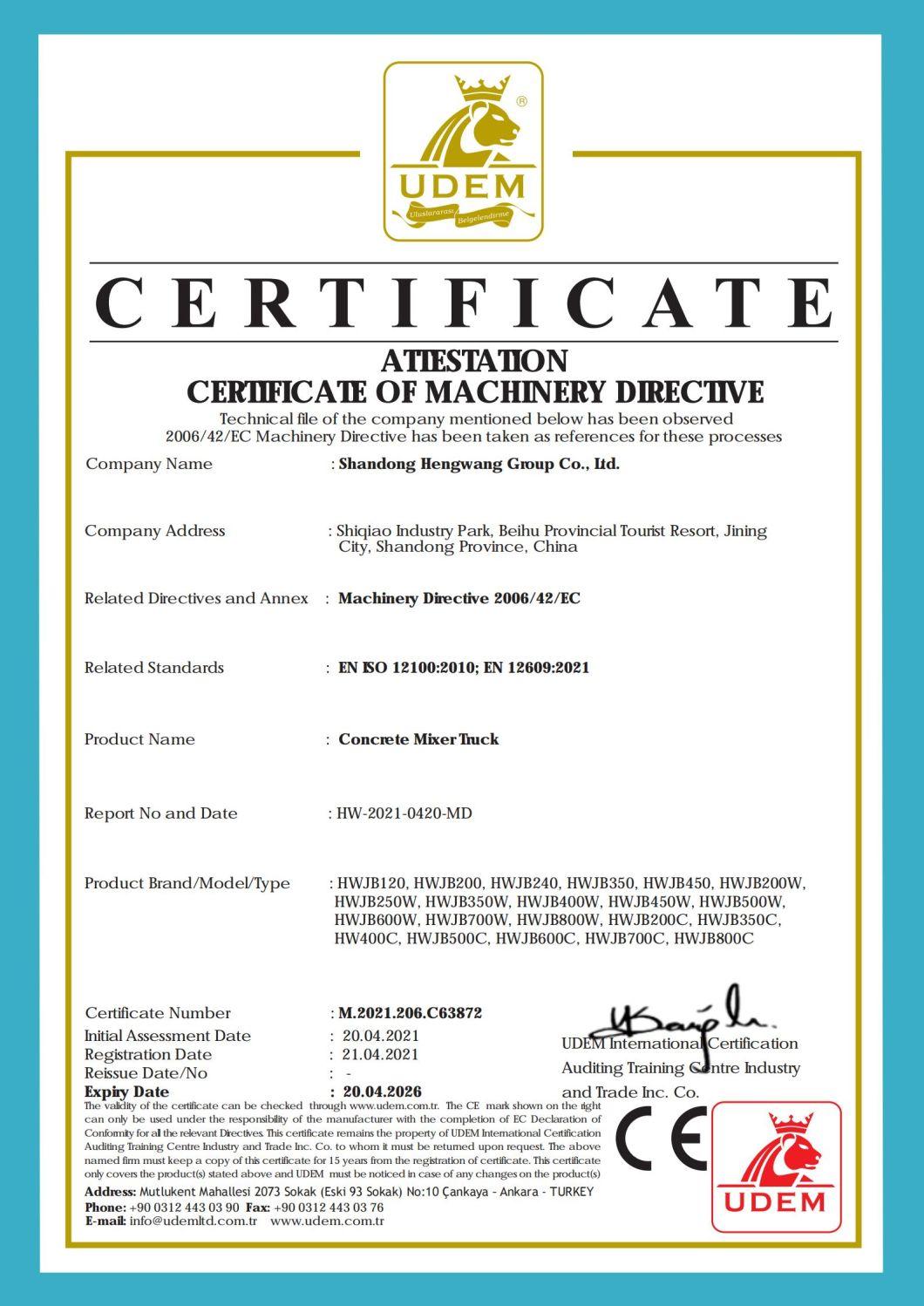 Factory Price 4.5cbm Concrete Mixer with Truck