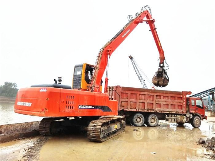 Efficient Material Handling Machine, Hydraulic Grab, for Handling Wood, Steel, Sand, Coal