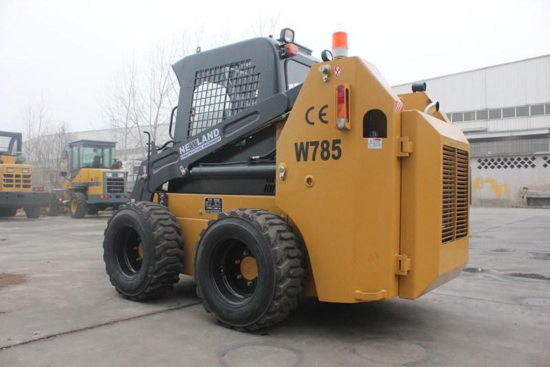 China 85HP Newland W785 Wheel Skid Steer Loader for Sale with Rated Load 1050kg