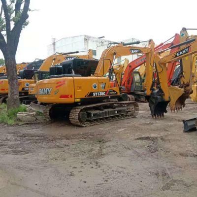 Used Small Excavator China Brand Sy135 13.5 Ton Crawler Backhoe Excavator