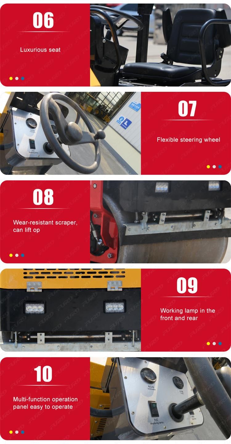 Furd 1.5 Ton Diesel Double Drum Asphalt Vibtatory Road Roller