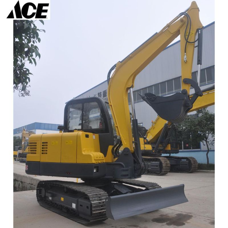 Small Scale Crawler Excavator 6ton Mini Digger 0.2cbm Bucket Engine 48.5HP