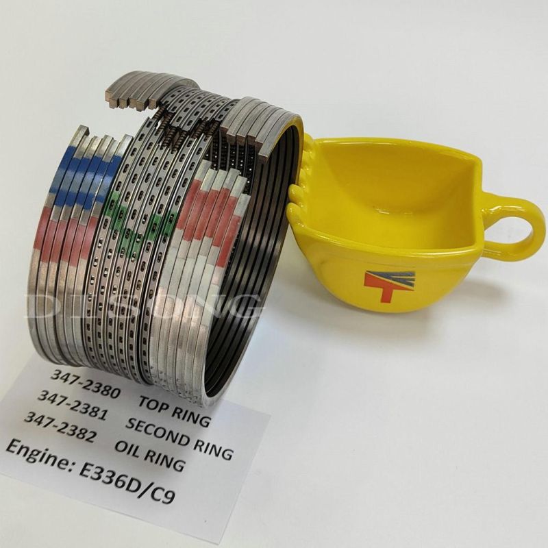 High Quality Diesel Engine Mechanical Parts Piston Ring 347-2381 347-2382 347-2380 for Excavator E336D Buildozer D7r D6r Engine C9 Generator Set