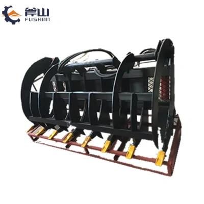 Skid Steer Root Rake Grapple Bucket Attachment for Sale