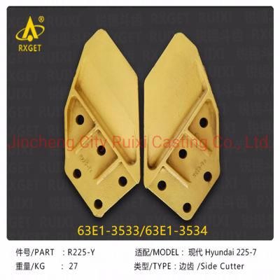 63e1-3533/63e1-3534 Hyundai R210 R290 R300 R320 Series Bucket Side Cutter, Excavator and Loader Bucket Adapter and Tooth
