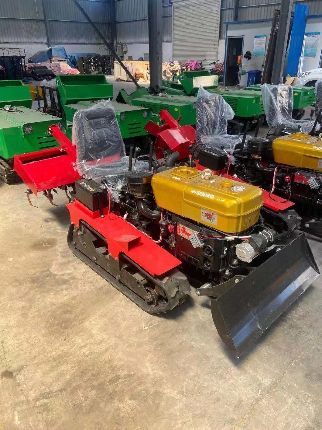 Agricultural Diesel Engine Rotary Tiller Sitting Drive Crawler Tractor 25 HP Mini Rotary Cultivator