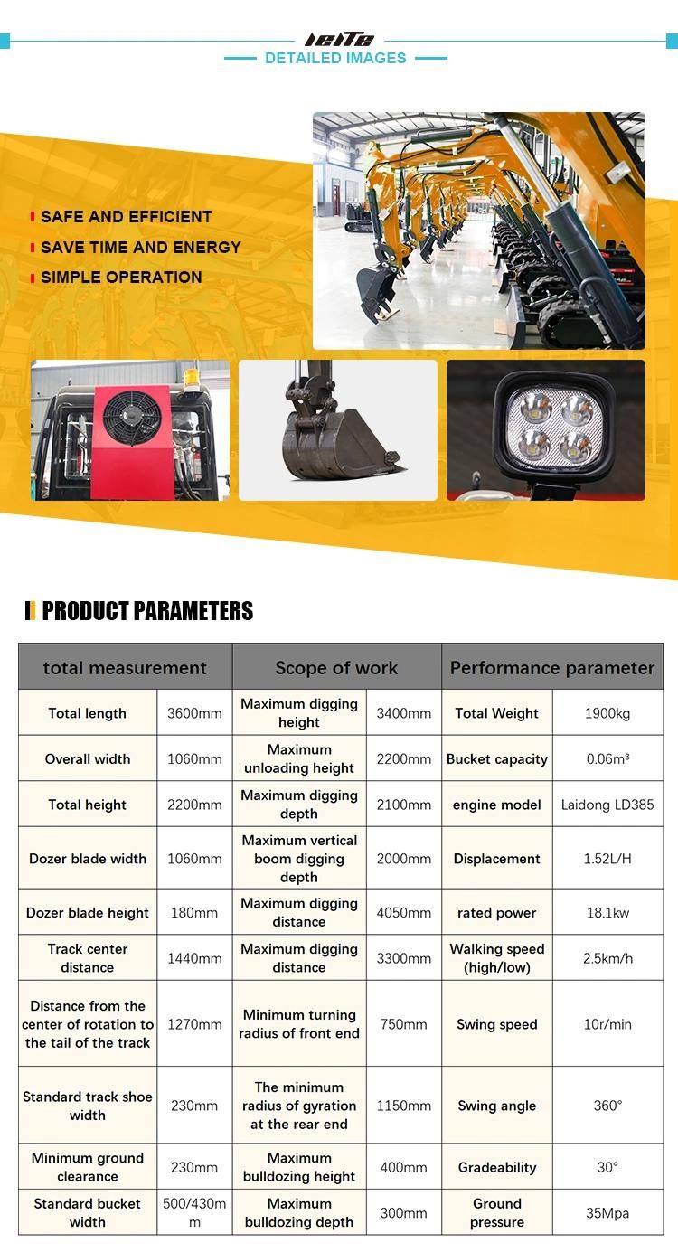 China Mini Excavator Hydraulic Crawler Excavator Hydraulic Quick Coupling 2.0ton