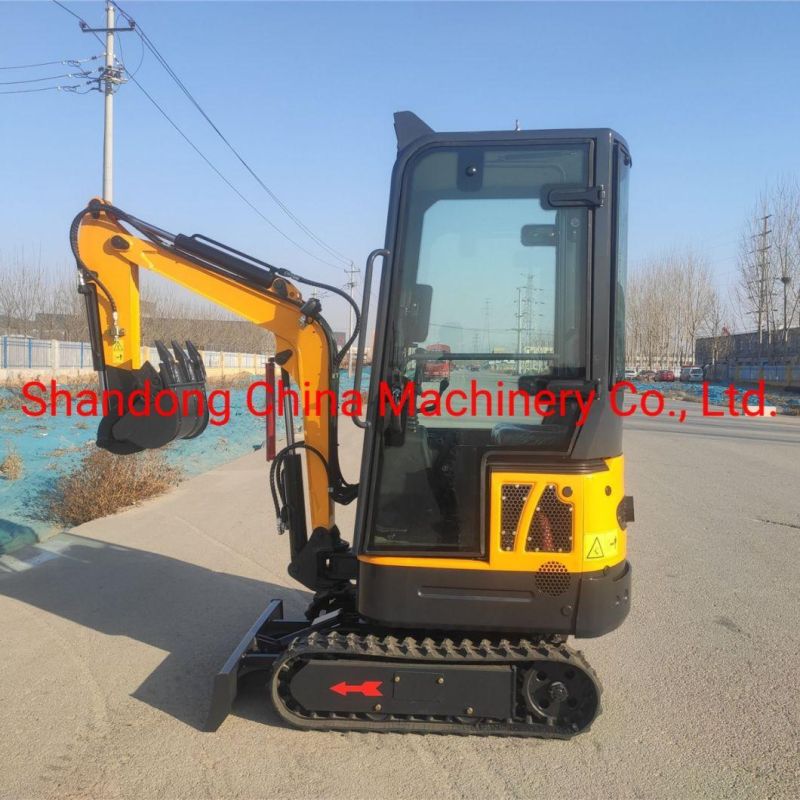 China Mini Excavator 0.8t Small Digger 1 Ton Excavator Closed Cab for Sale