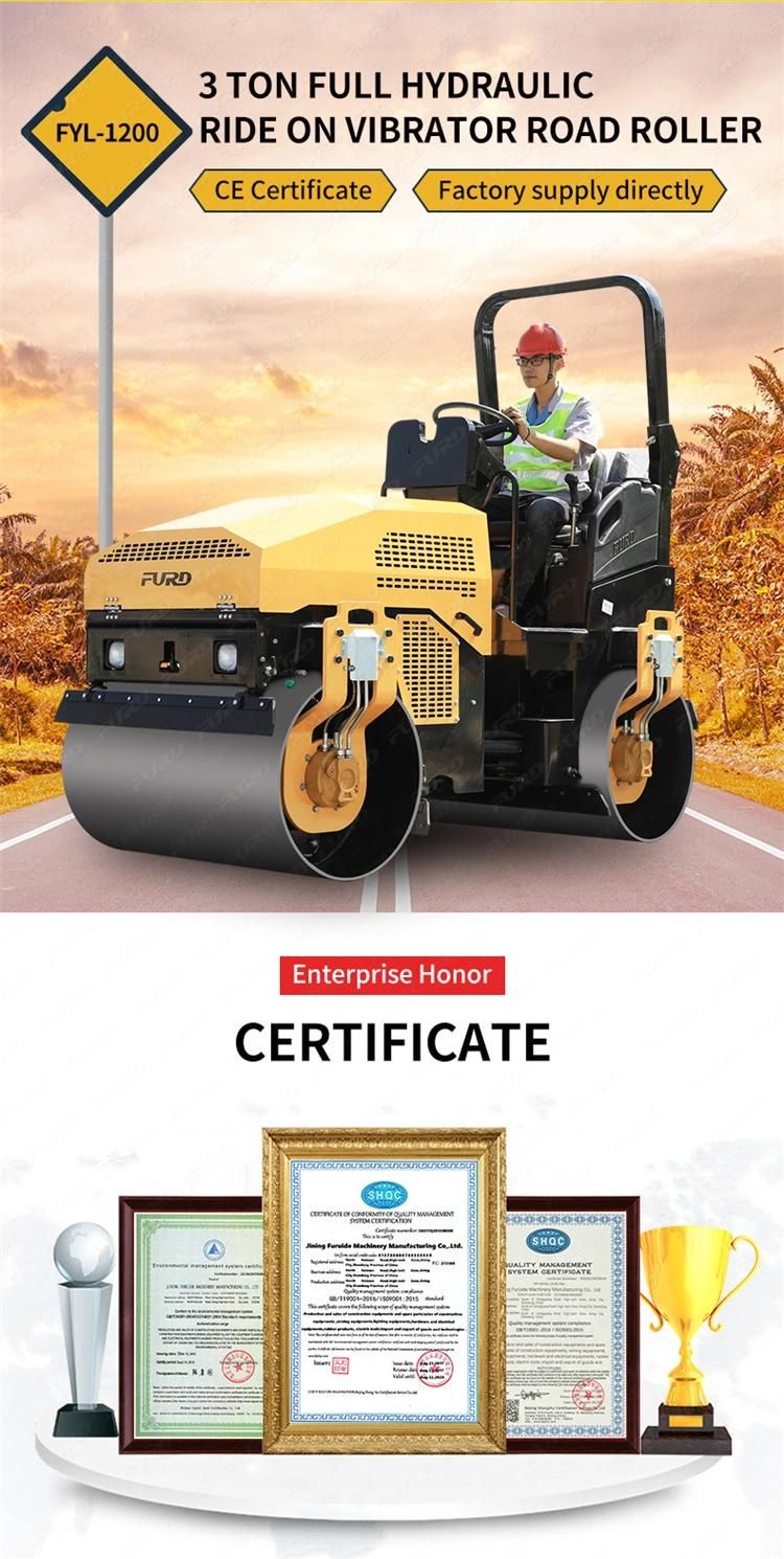 Asphalt Vibratory Roller Hydraulic Soil Compactor Double Drum Road Roller