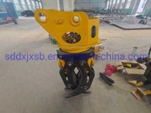 Factory Price 360 Degree Rotatory Dual Cylinder Heavy Type 3+2 Claw Rock Grapple for Excavator 25-33tonne Weight Grade Part