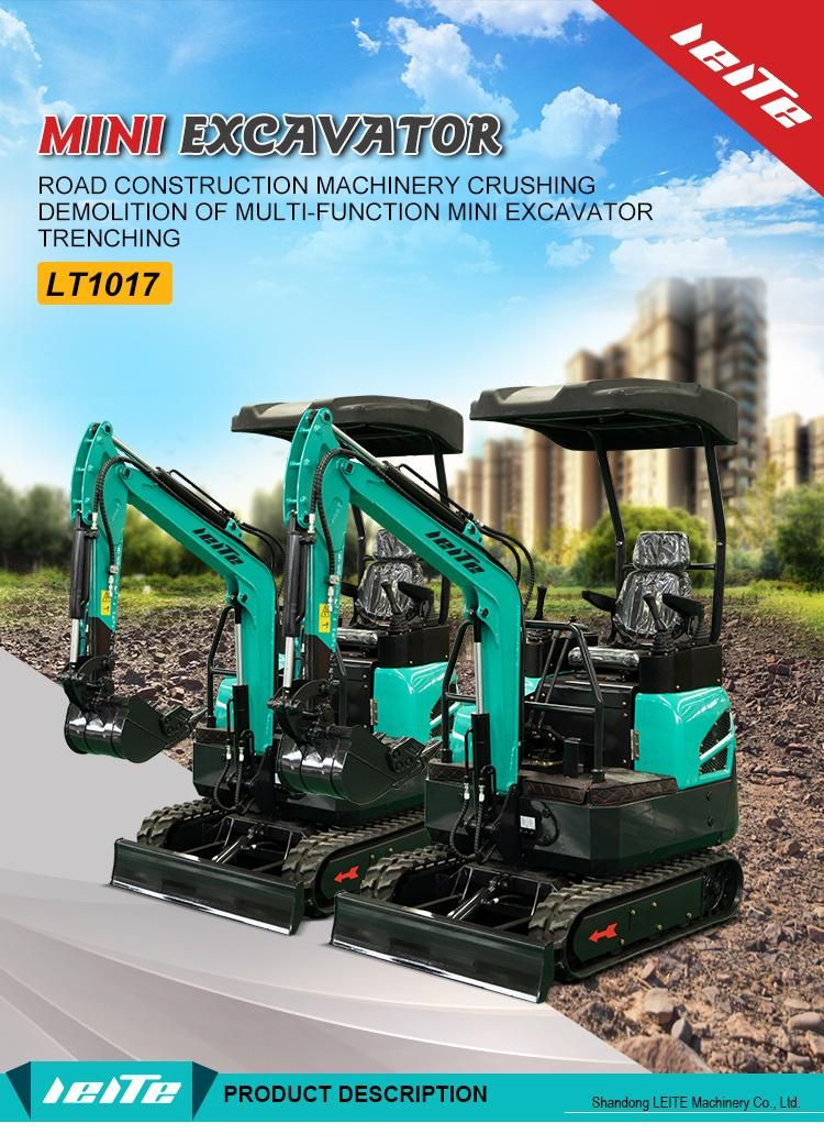 CE ISO EPA China Cheap Home Use New 1ton 2ton Crawler Hydraulic Mini Diesel with Joystick Excavator Factory Prices for Sale