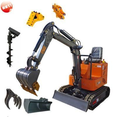 2022 Small CE Euro V 1000kg/1ton Micro Digger Bagger Crawler Mini Excavator Machine Hot Sale in Europe