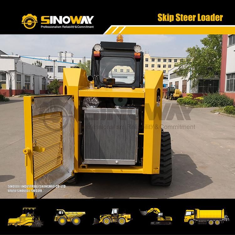 75HP Mini Skid Steer Loader with Sweeper
