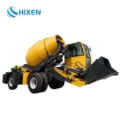 Mobile Self-Loading Concrete Mixer Truck with High Powerful Engine Automatic Feeding Mixer Machine