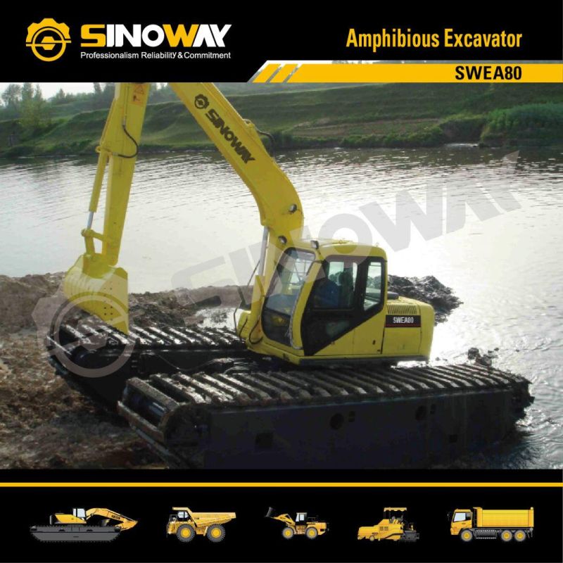 15ton Amphibious Digger Marsh Digger with Dredging Pump for Sale