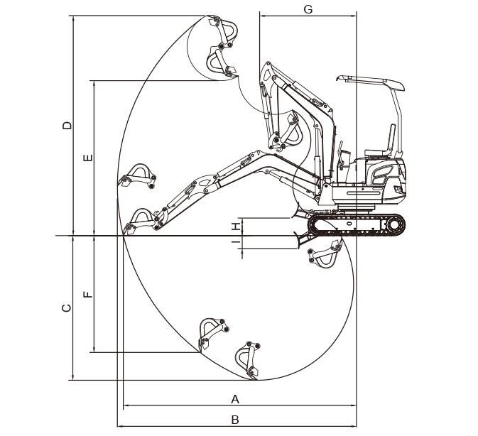 Xn16 Mini Backhoe Crawler Excavator 1600kgs Manufacturer