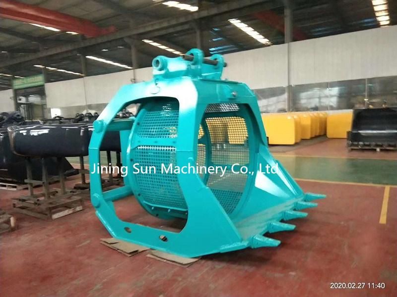 Excavator Sieve Bucket with Rotary Drum for 10-16 Tons Excavators