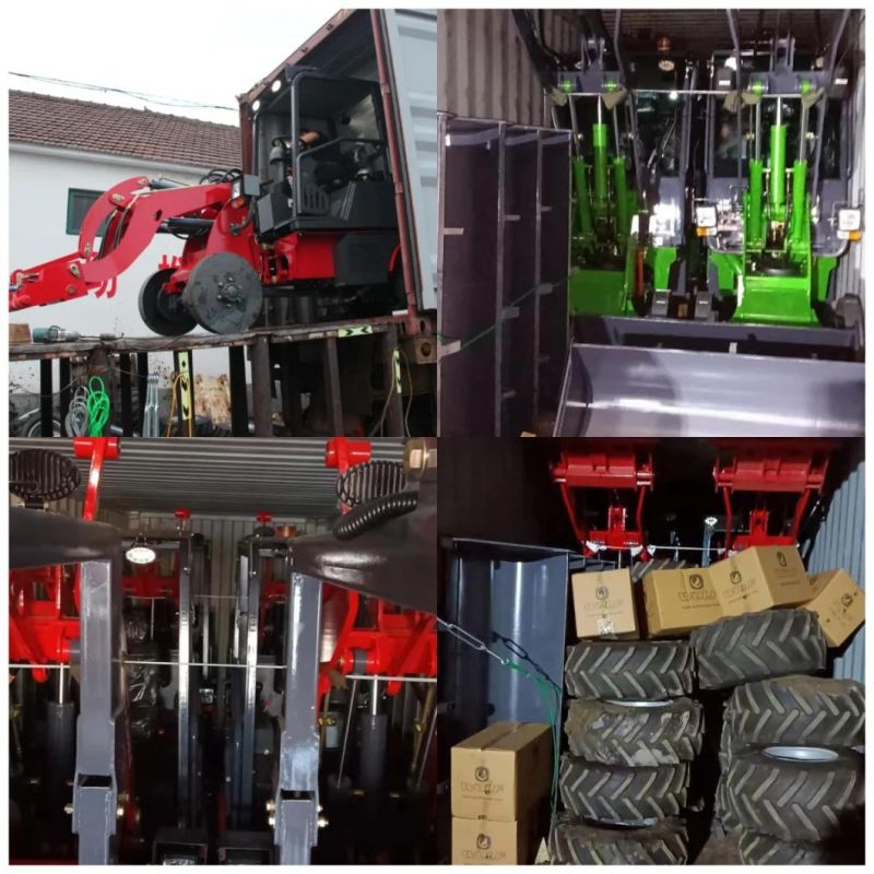 China Multifunctional 1t Mini Wheel Loaders with Bucket/Fork/Auger Attachments