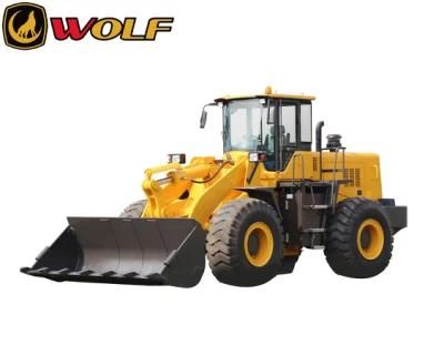 Wolf Wl500 5 Ton Loading Bucket Loader Earth Moving Construction Loader with Transmission
