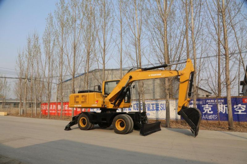 China Mini Wheel Excavator (SD135W cheap) Price for Sale