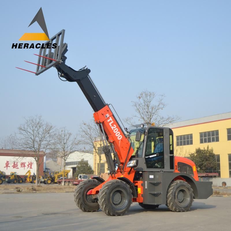 Tures Small Telescopic Boom Loader 2 Ton with Fork Accessory