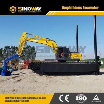 Swea220 Amphibious Excavator with Hydraulic Pile Diver