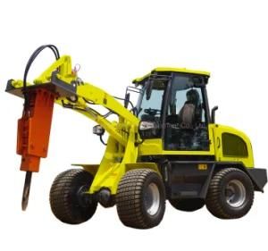 CE Certified Compact Wheel Loader with Hammer