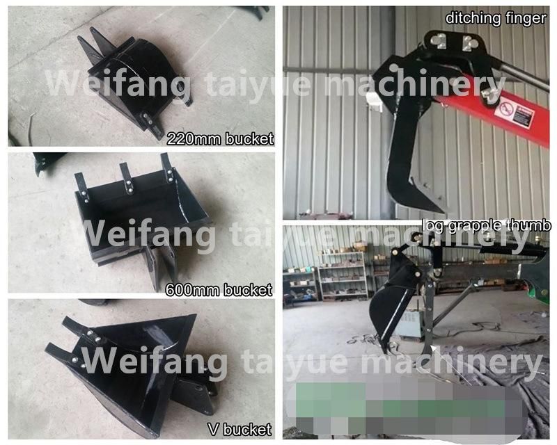 ATV Towing Type Mini Backhoe Loader, Small Backhoe Loader with Gasoline or Diesel Engine