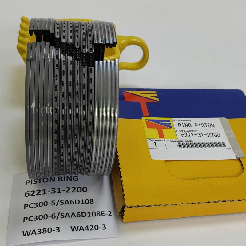 High Quality Diesel Engine Mechanical Parts Piston Ring 6221-31-2200 for Excavator Parts PC300-5 PC300-6 Wheel Loaders Parts Wa380-3 Wa420-3 Engine Parst S6d108