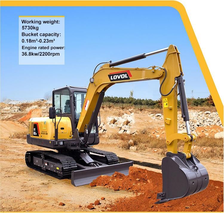 Hydraulic Backhoe 6 Ton Crawler Excavator for Forestry