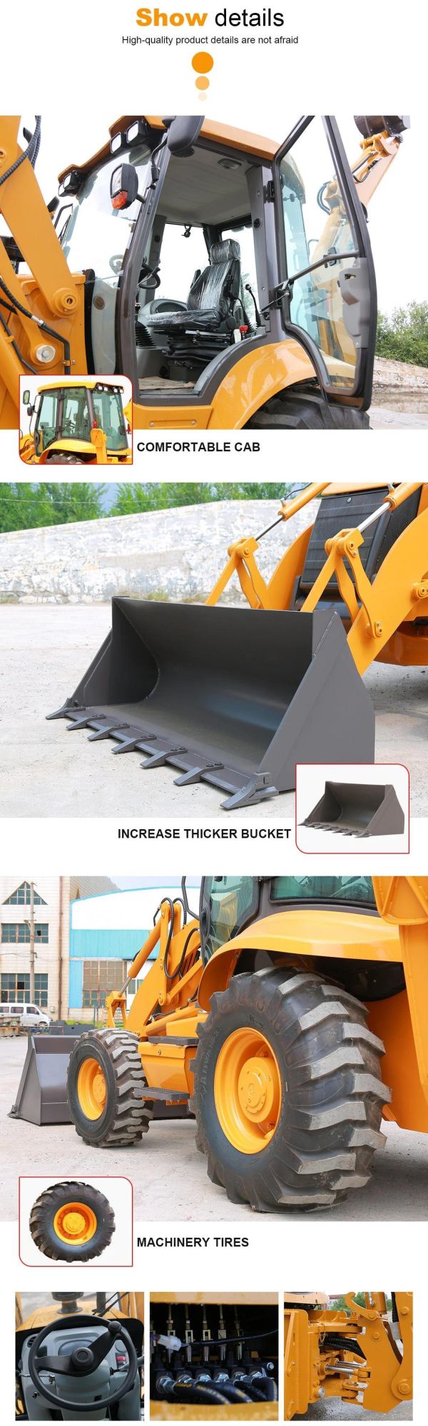Backhoe Loader/Backhoe Loader Tractor/Backhoe Loader 4X4 Mini with Attachments for Sale