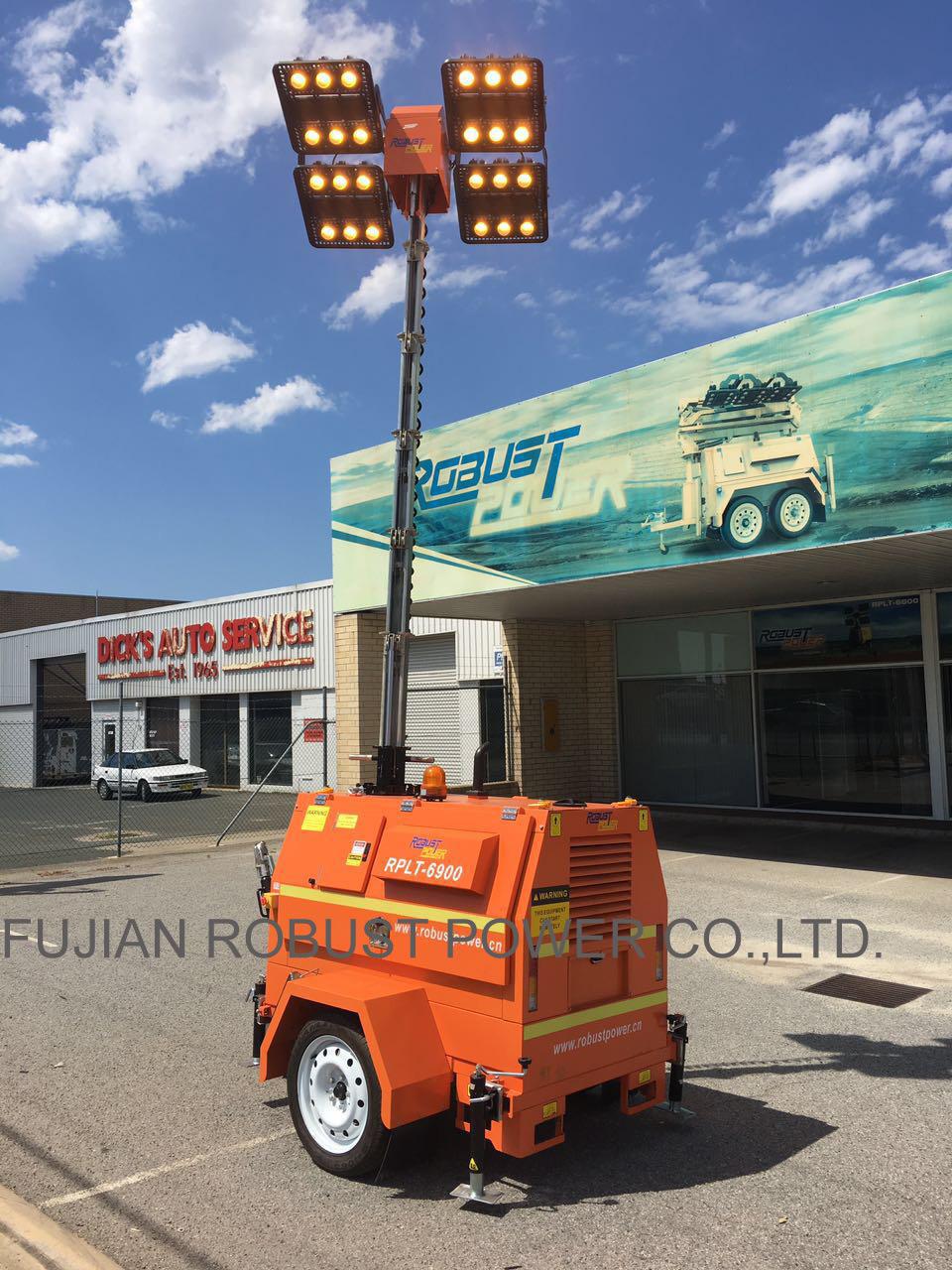 100L High Mast Hydraulic LED Light Tower with Diesel Generator