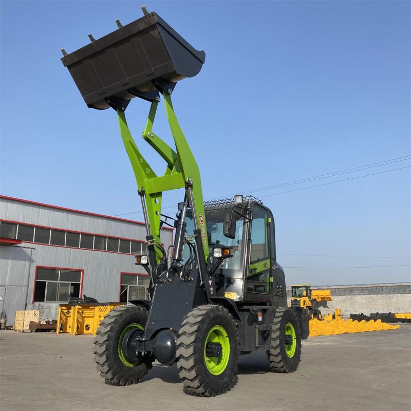 China Factory Wholesale 1/1.2/1.5 Ton Small Wheel Loader Small Forklift Skid Steer Loader 4WD Front Loader CE Certification Euro 5 Engine Construction Sit