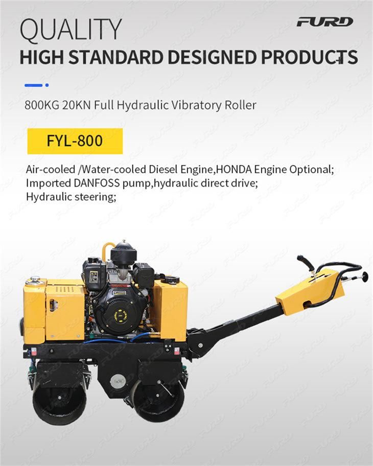 13.5HP EPA Engine Powered Double Drum Walk Behind Vibratory Road Roller