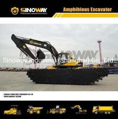 30ton Swamp Buggy Amphibious Dredging Excavator with Hydraulic Spud