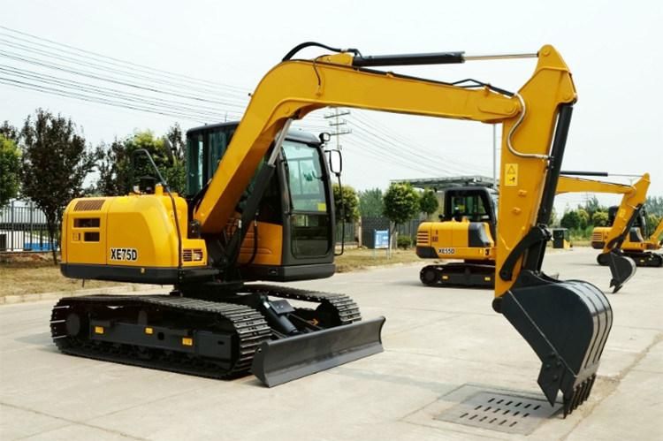 XCMG 7 Ton Crawler Excavator Xe75D China New Small Multifunction Hydraulic Crawler Excavator Construction Equipment Machine Price