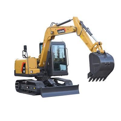 Backhoe Single Bucket Hydraulic 6.5ton Mini Crawler Excavators for Agricultural/Farm/Garden