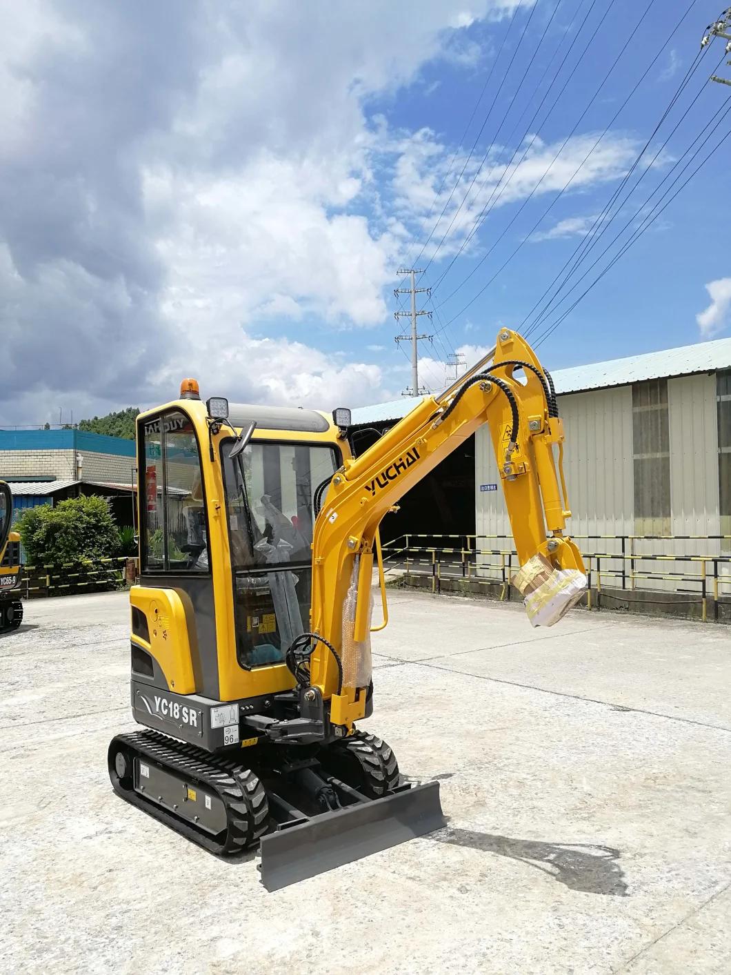 Yuchai Mini 1.8ton 2ton Crawler Excavator Yc18sr Mini Digger with EPA