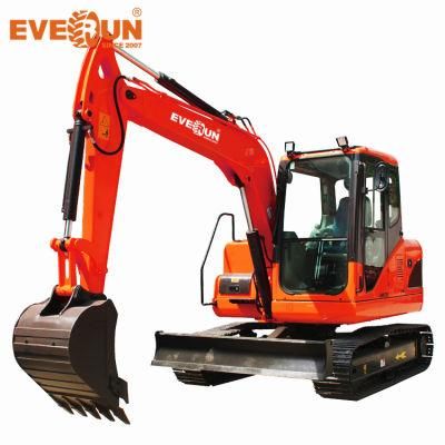 EVERUN Ere80 8t CE EPA China Household Farm construction Crawler bucket Medium Excavator in Reliable Performance with good price for sale