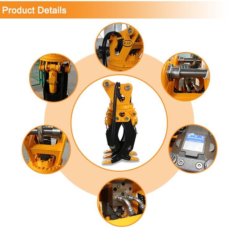 China Hydraulic Wood Timber Rotating Grapple for Mini Digger Backhoes Trailer