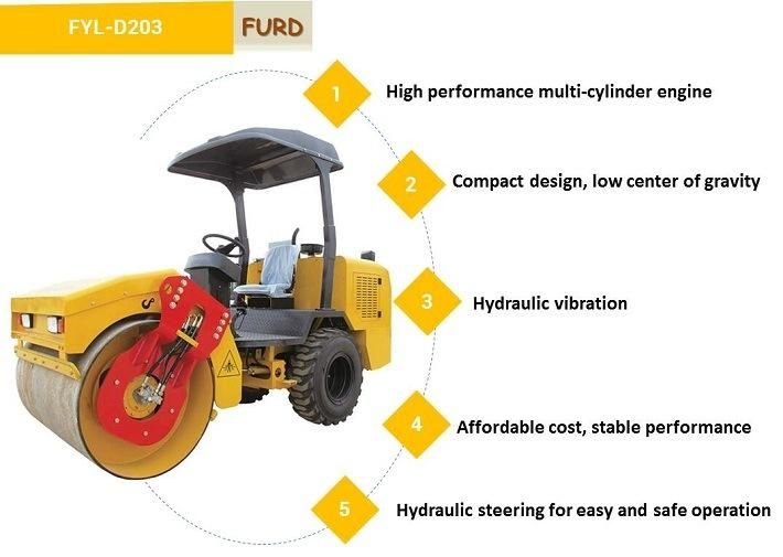 3 Ton Vibratory Single Drum Road Roller