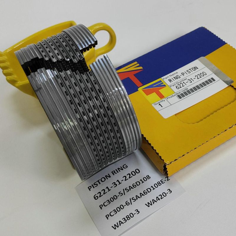 High Quality Diesel Engine Mechanical Parts Piston Ring 6221-31-2200 for Excavator Parts PC300-5 PC300-6 Wheel Loaders Parts Wa380-3 Wa420-3 Engine Parst S6d108