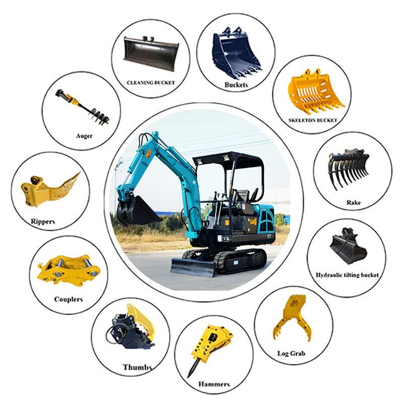 SD17b 1.7ton Hydraulic Crawler Micro Mini Digger Bagger Excavators Mini Excavator