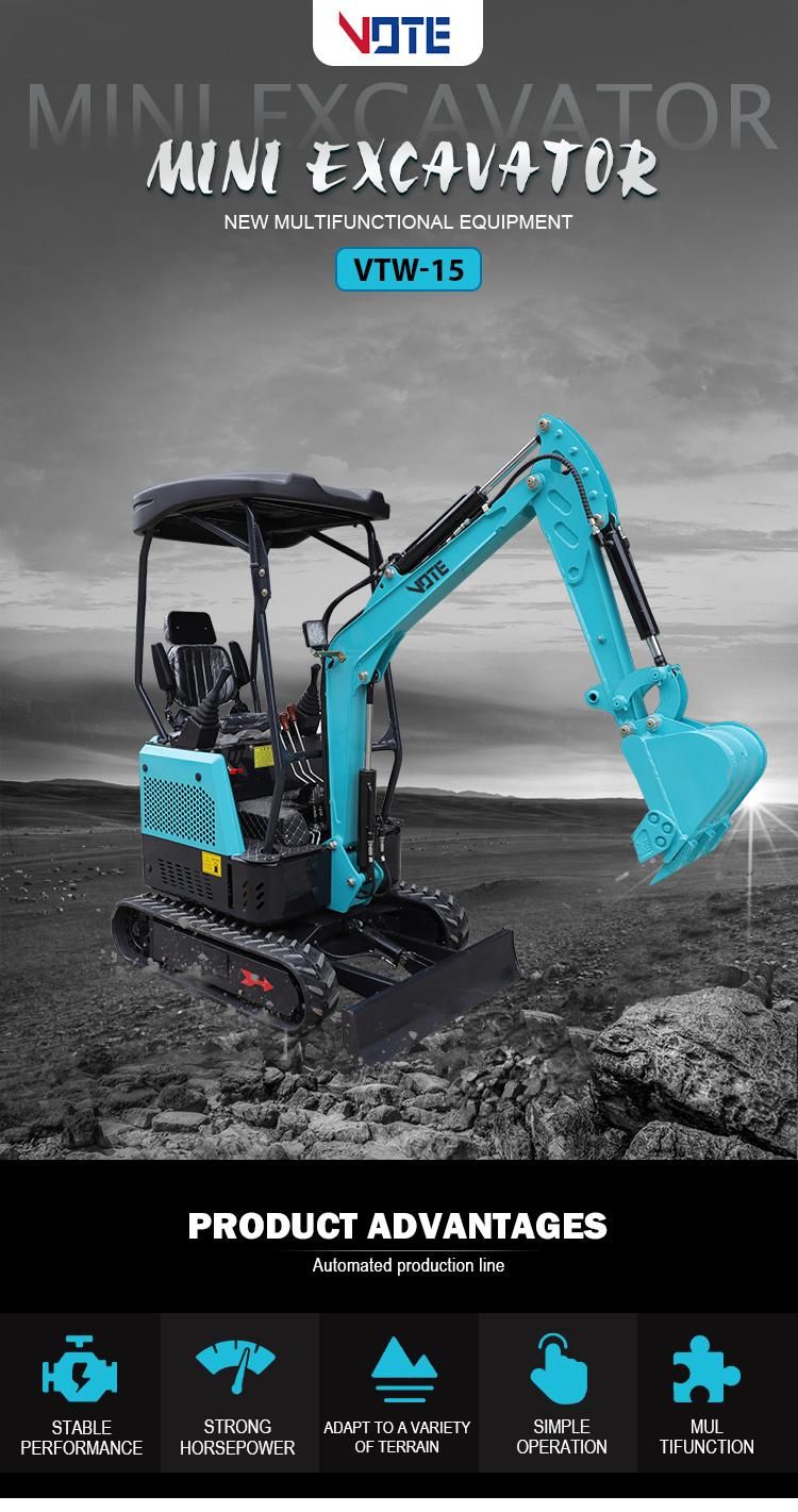 CE EPA China 1.5t Mini Excavator 2 Cylinders Excavator The Cheapest Excavator Selling Price Hot