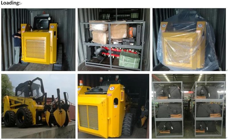 Compact China Skid Steer Loader with Open Cabin 10-16.5 Tyres